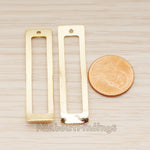 PD.1815 // Wave Rectangle Link Pendant , 2 Pc