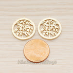 PD.1816 // Round Silhouette Tree Pendant , 1 Pc