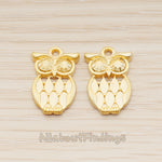 PD.1811 // Big Owl Pendant , 2 Pc