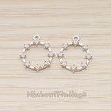 PD.1840 // Crown of Beauty Round Cubic Pendant , 2 Pc