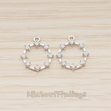 PD.1840 // Crown of Beauty Round Cubic Pendant , 2 Pc