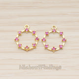 PD.1840 // Crown of Beauty Round Cubic Pendant , 2 Pc