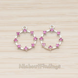 PD.1840 // Crown of Beauty Round Cubic Pendant , 2 Pc