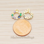 PD.1841 // Crown of Beauty Small Round Cubic Pendant , 1 Pc