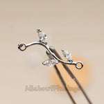 PD.1849 // Cubic Leaf Branch Connector Pendant , 2 Pc