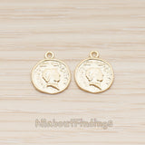 PD.1854 // Small Antique Coin Pendant, 2 Pc