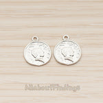 PD.1854 // Small Antique Coin Pendant, 2 Pc