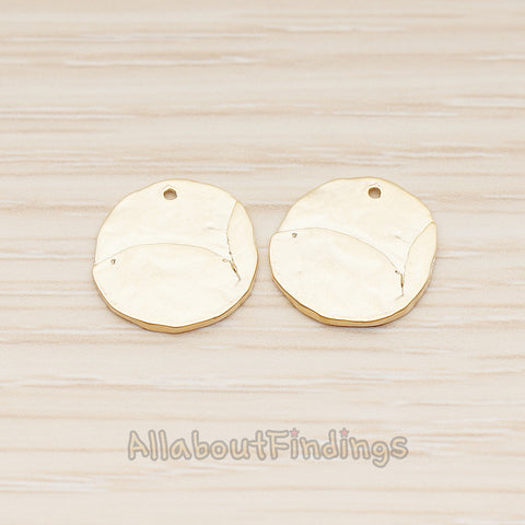 PD.1855-01 // Small Round Textured Coin Pendant, 2 Pc