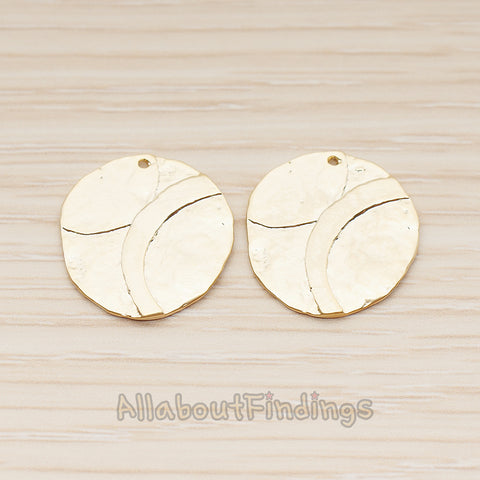 PD.1855-02 // Large Round Textured Coin Pendant, 2 Pc