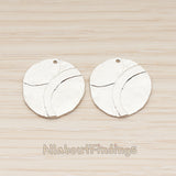 PD.1855-02 // Large Round Textured Coin Pendant, 2 Pc