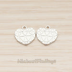 PD.1856 // Small Heart Textured Pendant , 2 Pc