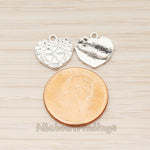 PD.1856 // Small Heart Textured Pendant , 2 Pc