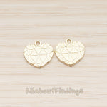 PD.1856 // Small Heart Textured Pendant , 2 Pc