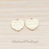 PD.1856 // Small Heart Textured Pendant , 2 Pc