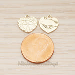 PD.1856 // Small Heart Textured Pendant , 2 Pc