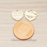 PD.1856 // Small Heart Textured Pendant , 2 Pc