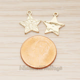 PD.1857 // Small Star Textured Pendant , 2 Pc