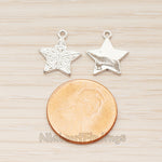 PD.1857 // Small Star Textured Pendant , 2 Pc