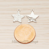 PD.1857 // Small Star Textured Pendant , 2 Pc