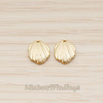 PD.1861-01 // Small 3D Natural Scallop Shell Pendant, 2 Pc