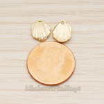 PD.1861-01 // Small 3D Natural Scallop Shell Pendant, 2 Pc