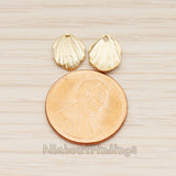 PD.1861-01 // Small 3D Natural Scallop Shell Pendant, 2 Pc