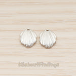 PD.1861-01 // Small 3D Natural Scallop Shell Pendant, 2 Pc