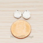 PD.1861-01 // Small 3D Natural Scallop Shell Pendant, 2 Pc