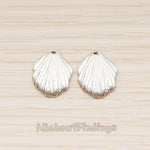 PD.1861-02 // Large 3D Natural Scallop Shell Pendant, 2 Pc