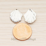 PD.1861-02 // Large 3D Natural Scallop Shell Pendant, 2 Pc