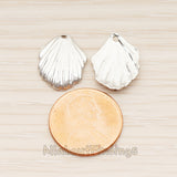 PD.1861-02 // Large 3D Natural Scallop Shell Pendant, 2 Pc