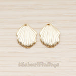 PD.1861-02 // Large 3D Natural Scallop Shell Pendant, 2 Pc