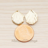 PD.1861-02 // Large 3D Natural Scallop Shell Pendant, 2 Pc