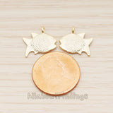 PD.1862 // 3D Natural Fish Pendant, 2 Pc