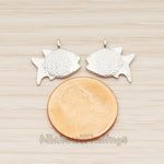 PD.1862 // 3D Natural Fish Pendant, 2 Pc