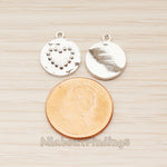 PD.1864 // Round Heart Dot Pattern Pendant, 2 Pc