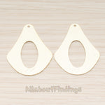 PD.1866 // Hatching Tear Drop Style Pendant, 2 Pc