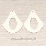 PD.1866 // Hatching Tear Drop Style Pendant, 2 Pc