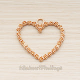 PD.1870-01 // Strobile Heart Frame Pendant, 2 Pc