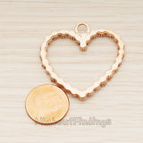 PD.1870-01 // Strobile Heart Frame Pendant, 2 Pc