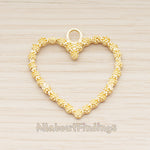 PD.1870-01 // Strobile Heart Frame Pendant, 2 Pc