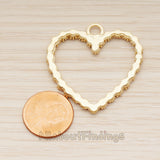 PD.1870-01 // Strobile Heart Frame Pendant, 2 Pc