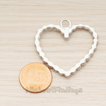 PD.1870-01 // Strobile Heart Frame Pendant, 2 Pc