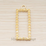 PD.1870-02 // Strobile Rectangle Frame Pendant, 2 Pc