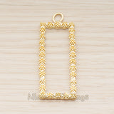 PD.1870-02 // Strobile Rectangle Frame Pendant, 2 Pc