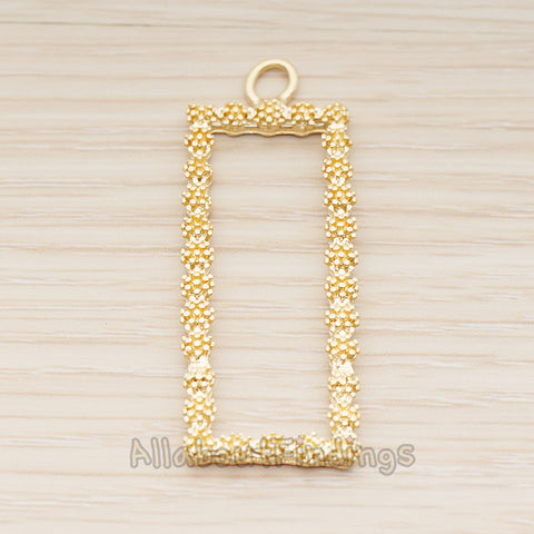 PD.1870-02 // Strobile Rectangle Frame Pendant, 2 Pc