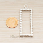 PD.1870-02 // Strobile Rectangle Frame Pendant, 2 Pc