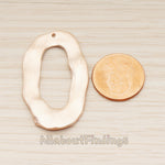 PD.1872 // Elliptical Bark Texture Frame Pendant, 2 Pc