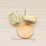 ER.468 // Resin Cameo Hexagon Frame EarPost, 2 Pc