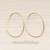 ER.469 // Large Simple Hoop Earpost, 2 Pc